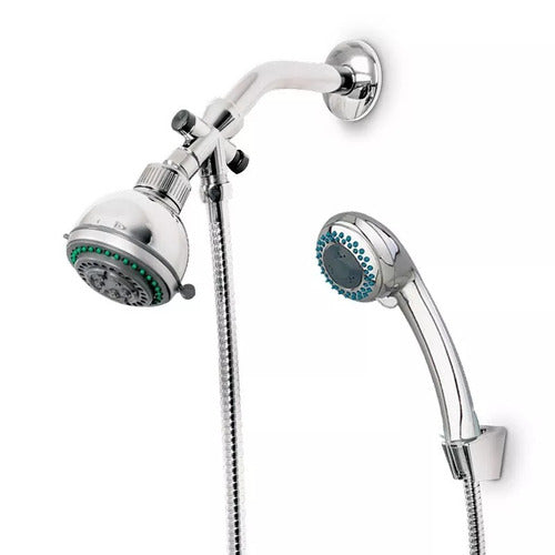 Aquaflex 5-Function Anti-Calc Shower Set + 4-Function Hand Shower + 2m Stainless Steel Hose + Support + Diverter 0