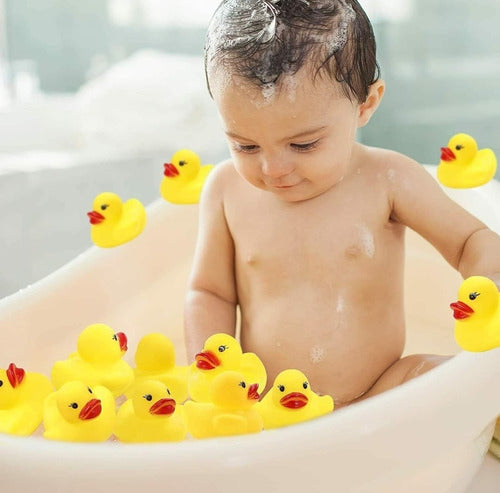 Pato Patitos X12 Goma Bañadera Juguete Con Chifle Niño Baño 5