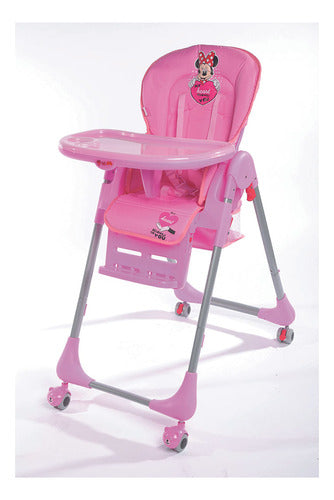 Folding High Chair 5 Positions Disney Original Pink Minnie 0