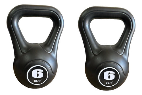 2 Bsfit Plastic Kettlebell Weights 6kg Fitness Sport 0