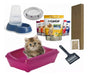 Cat Litter Box Set with Feeder, Scoop, and Scratcher 0