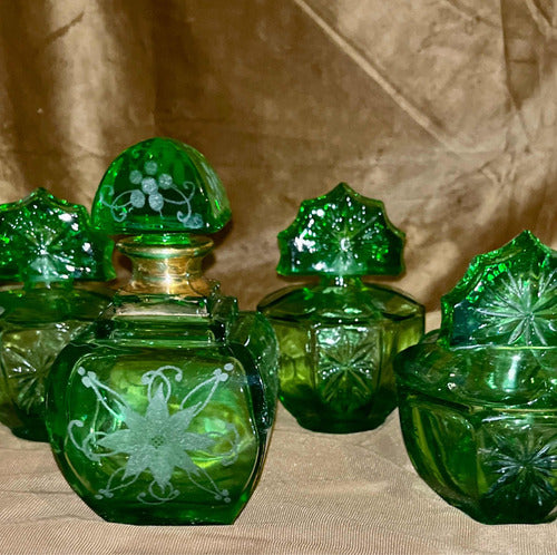 Perfumes Artículos Tocador Frasco Antiguo Verde Esmeralda 1