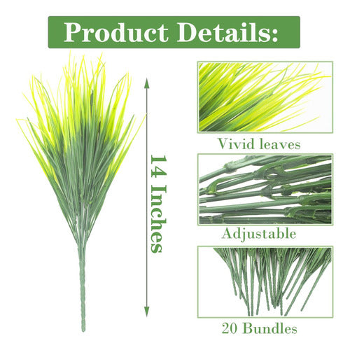 20 Piezas Césped Artificial, Césped Trigo Falso, Plantas A 1