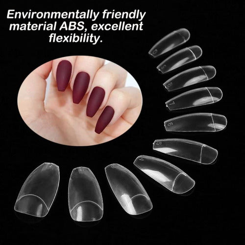 DD2 Ballerina Coffin Tips X100 Ultra Thin Flexible Nail Manicure 3