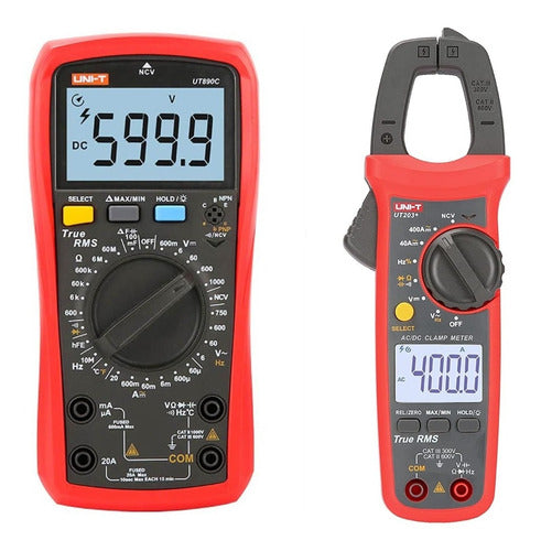 Uni-T UT890C Digital Multimeter + UT203+ Clamp Meter Kit 0