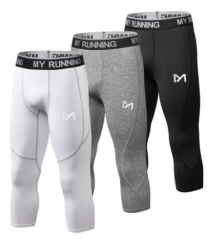 Meetyoo Compression Pants 3/4 for Men, 3 Pack-c 0