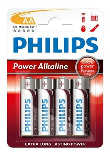 Pila Alcalina Philips Power Life 1.5v Aa Blister X4 Pilas 0