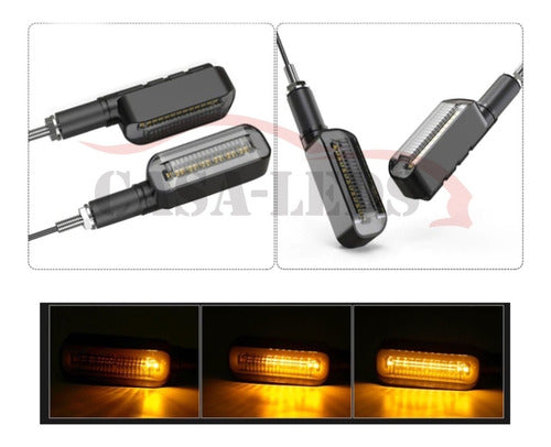 Lux Led Kit X4 Amber Sequential LED Turn Signal Lights for Motorcycles 1