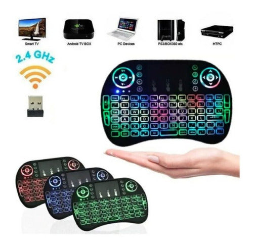 Control Teclado Mini  Para Smart Tv Control Remoto Con Luz 3