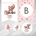 Kit Imprimible Osito Acuarela Rosa Baby Shower Tukit 4