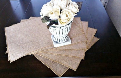 ClevClover Set of 10 Individual Burlap Placemats 0