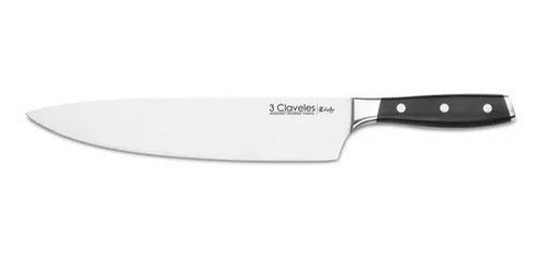 3 Claveles Cuchillo 3 Claveles Cocinero 25 Cm Forjado Toledo Acero Inox 1