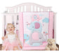 Juego De Cama De Cuna Elefante Rosa 3 Piezas Baby Nursery Be 0