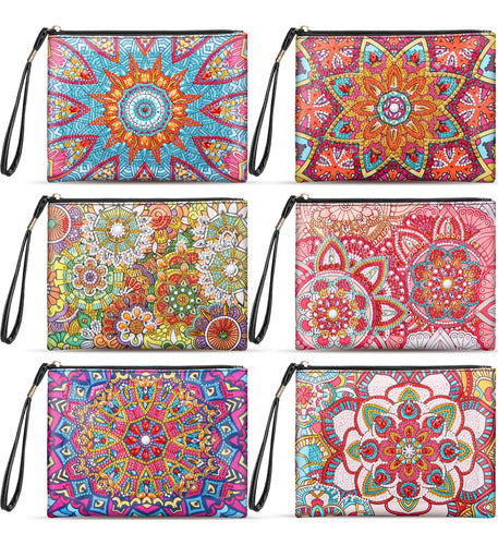 Sweetude 6 Pcs Mandala Diamond Painting Clutch Purses DIY Diamond Painting Bags 1