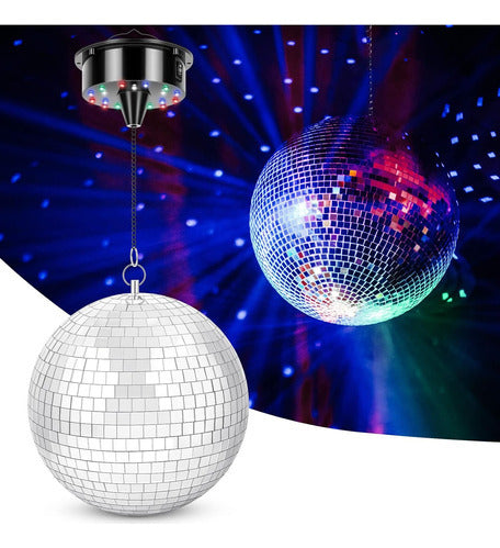 Meagoo Disco Ball 20cm with 4 Color Lights and 18 LEDs 1