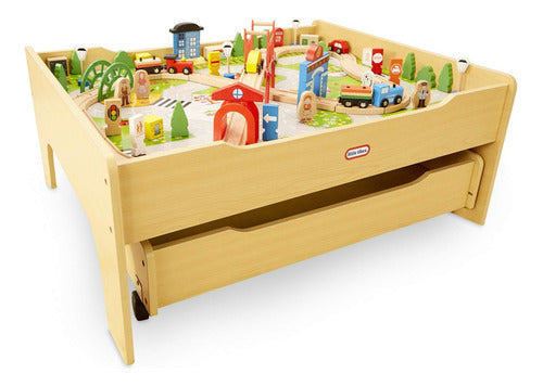 Little Tikes Wooden Train Table for Kids 0