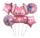 Set 5 Globos Ángel Novia De Stitch 3d+4metalizados 45cm 0