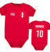 Baby Red Cotton T-Shirt Peru Soccer Team Jersey Customized Name and Number 0