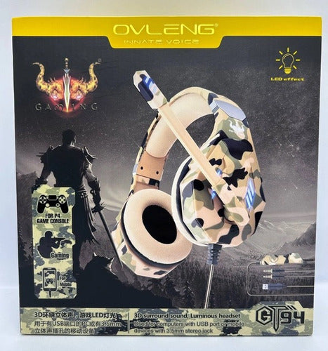 Ovleng Auricular Gaming Camuflado 7.1 Usb Con Software, Micrófono 1