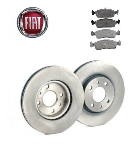 HF Bar Brake Discs and Pads for Fiat Fiorino XMF 1.4 Fire 0