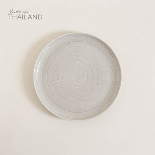Porcelain Flat Plate 27cm Beat Gray Glossy 1