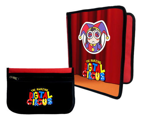 Marro Kit Backpack + Folder + Pencil Case - Digital Circus Pomni #606 1