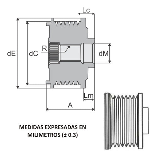 Tamatel Polea De Rueda Libre Para Alternador 6C 35047 0