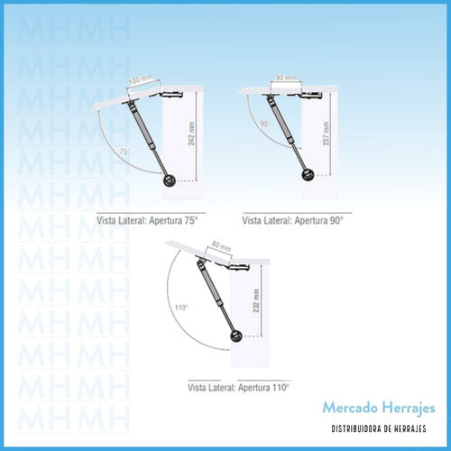 Greenway Gas Piston Reverse Force for Drop-Down Cabinet Door X25 U 3