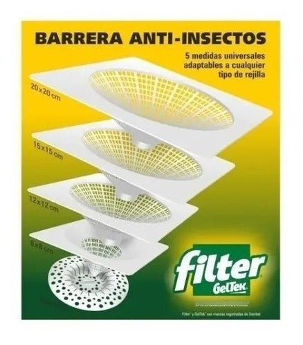 Filtro Rejilla Anti Insectos Alacrán Cucarachas 8x8  Geltek 4