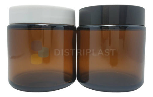 Distriplast Amber Glass Jar with Screw Lid 100cc 100ml Pack of 100 2