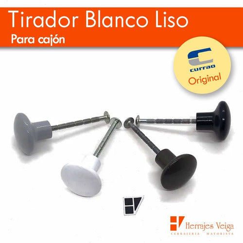 Tirador Blanco Liso Currao Cocina Cajón Mueble 3