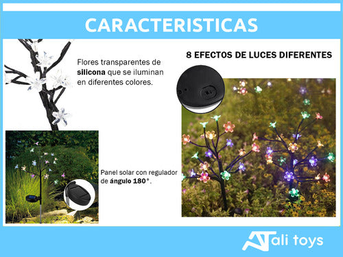 Alitrade Set X 2 Luces Solares Estaca Multicolor Cálida Flores 70cm 5