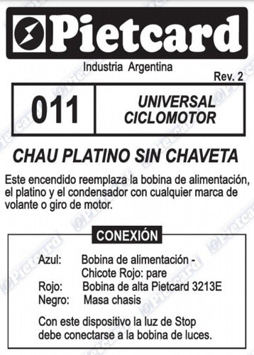 Encendido Elec. P/adaptar Universal Chau Platino Sin Chaveta 3