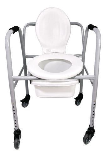 Adjustable Orthopedic Toilet Riser with Large Wheels and Backrest 2