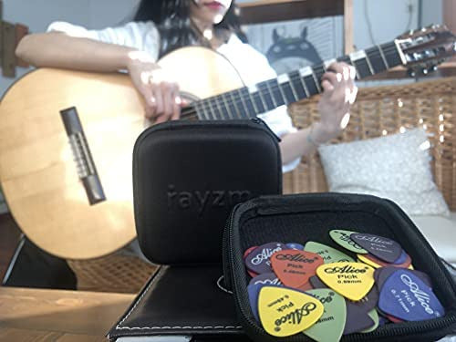Rayzm Guitar Picks, 50-Piece Set in Durable Fabric Case 5