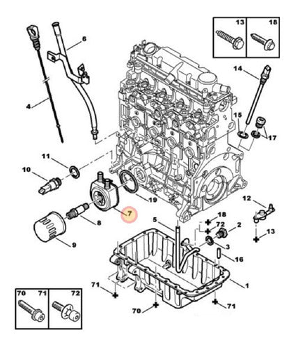 Enfriador Aceite Base Citroen Berlingo C4 C5 Xsara 2.0 Hdi 3