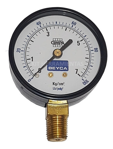 Beyca Manometer for Air Compressor 100lbs 0