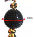 Pet Toy Set Black Ball Rope Puller 3 Knots Large 3
