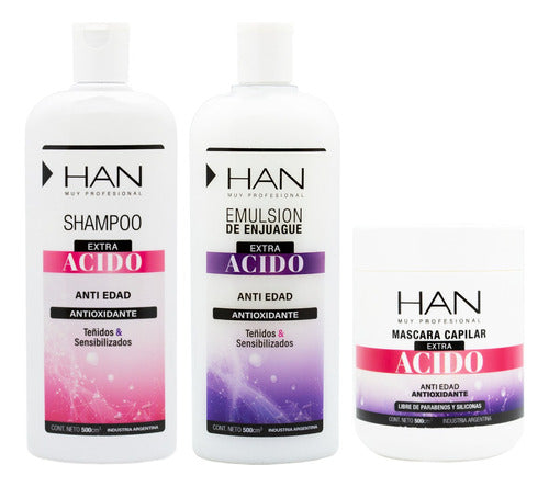 Han Extra Acid Kit Shampoo + Rinse + Large Hair Mask 0
