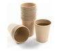 ARPACK Wood Color Poly Paper Cup 6 Oz with Lid - Pack of 100 2