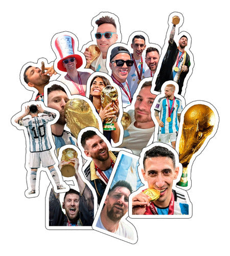 World Cup Messi Argentina Stickers Set - Deco Thermo Cell Mate 9