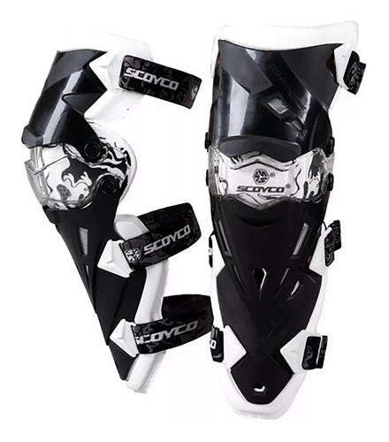 Scoyco K12 Cross Enduro Knee Pads - Black and White 0