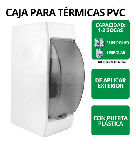 Inbi Caja Térmica Exterior 2 Bocas Plástica Pvc C/ Puerta Aplicar 1