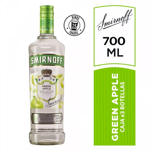 Vodka Smirnoff Green Apple x3 Bottles 0