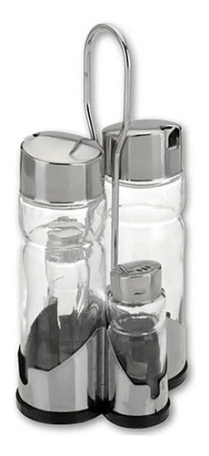 Crystal Rock Combo X10 Set Glass Oil and Vinegar Dispenser with Table Salt Shakers 4