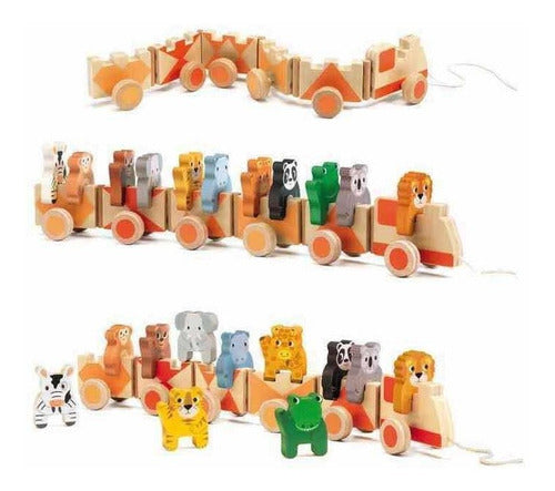 Tren Djeco Grande Madera 11 Animales Selva Cadaques Kids 1