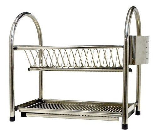 Feel Bazar Stainless Steel Dish Rack - 2-Tier with Steel Tray 0