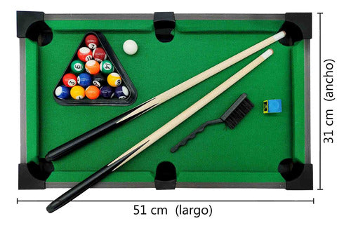 Generic Mini Pool Table Game for Kids - 50 x 30 cm Wooden Toy 2