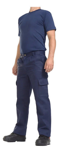 Navy Blue Cargo Work Pants with Dark Rock Pockets Size 48 1