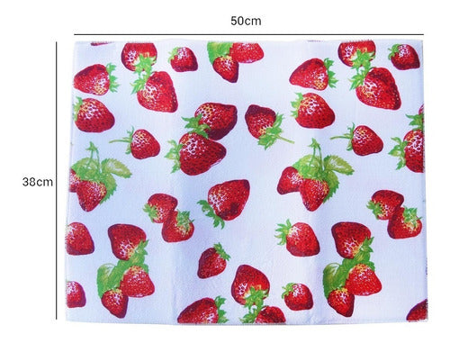 Mia Casa Red Strawberry Microfiber Dish Drying Cloth 2